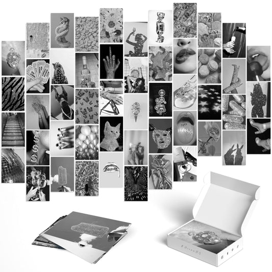 Y2K BOO Black and White Wall Art Prints - Modern Chic Wall Collage