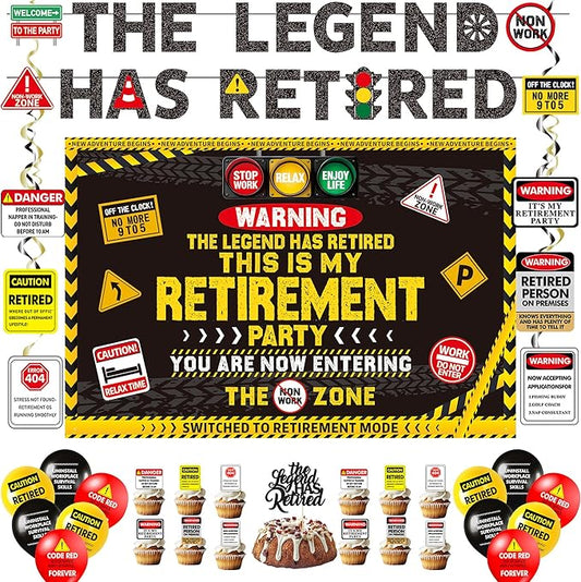Retirement Party Decorations for Men Women Happy Retirement Banner