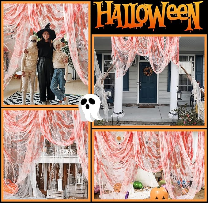 400" x 85" Halloween Creepy Cloth - Large Size Spooky Fabric - Scary