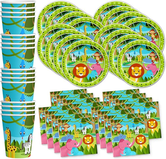 Safari Jungle Theme Birthday Party Decorations Tableware Set Wild