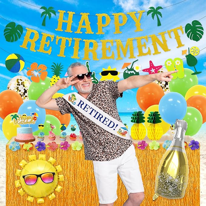 Tropical Hawaiian Luau Retirement Party Decorations Summer Beach
