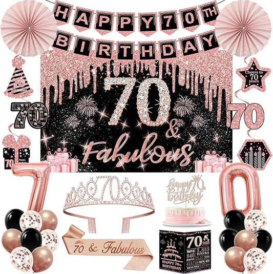70th Birthday Decorations for Women 32PCS 70th Birthday Party
