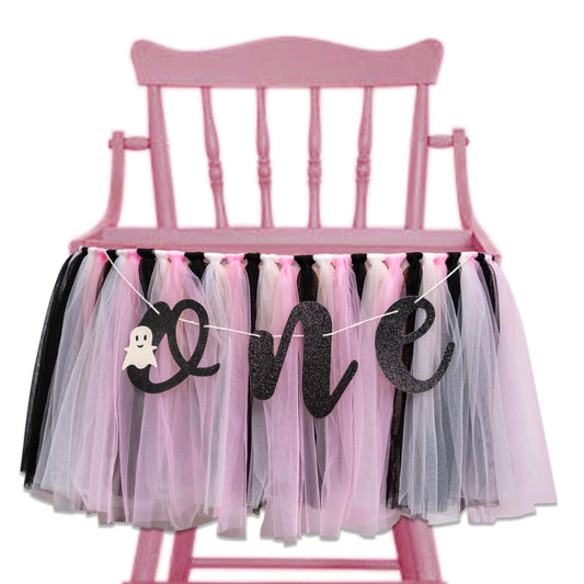 Halloween Themed Birthday Highchair Banner - Little Ghost 1st/First