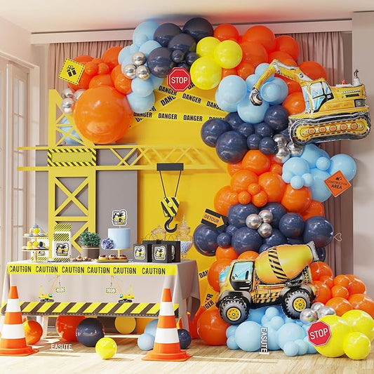 Construction Birthday Party Supplies 145PCS Construction Balloons