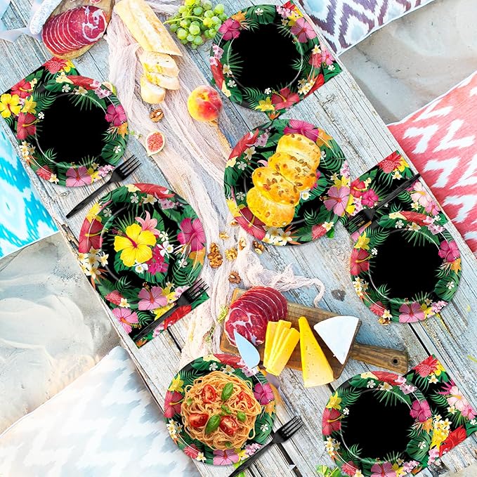 100Pcs Hawaiian Luau Party Decoration Tropical Aloha Disposable