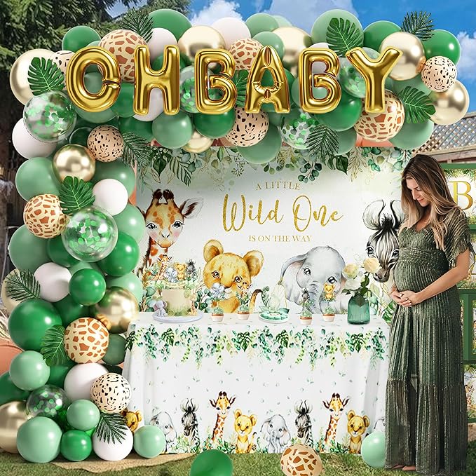 Safari First Birthday Decorations for Boy 116 Pcs Wild One Birthday