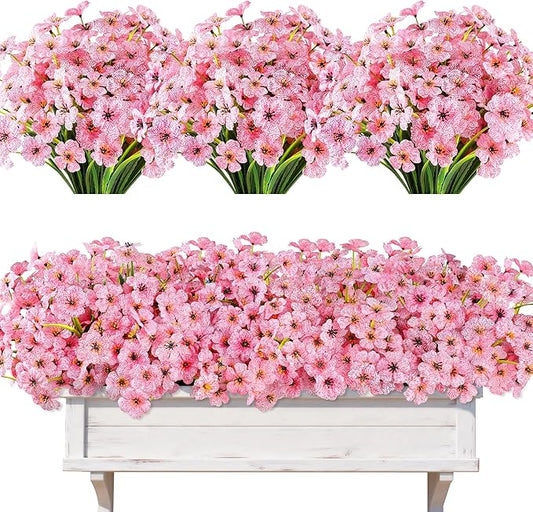 AmyHomie 20 Bundles Artificial Flowers for Outdoor Outside Spring