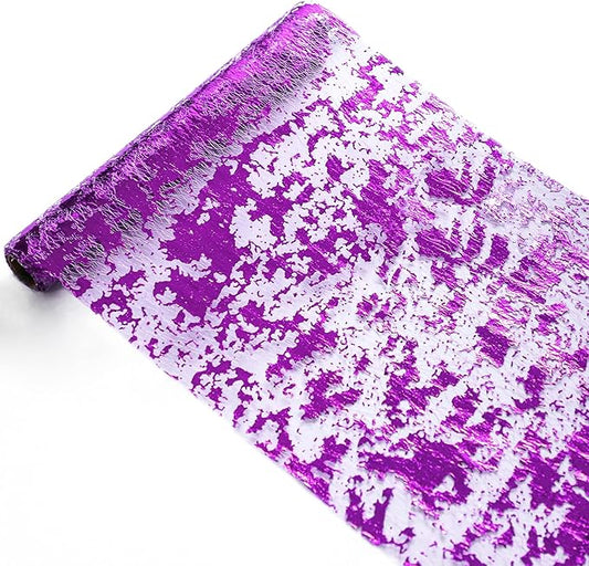 2 Pieces Purple Table Runner, Sequin Glitter Foil