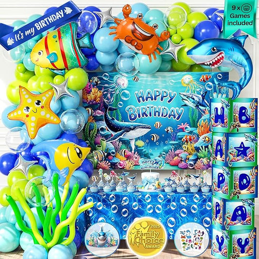 179 Pc Premium Under the Sea Party Decorations Ocean Themed Baby