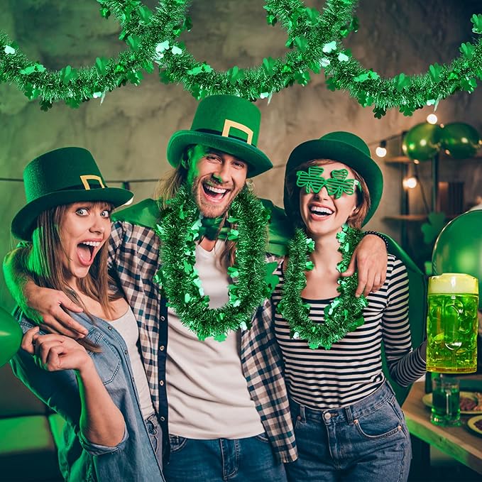50 FT St Patricks Day Decorations Shamrock Garland Decor Green