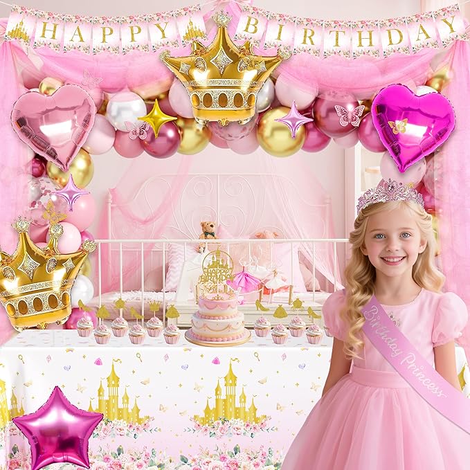 Princess Birthday Party Decorations Pastel Floral Castle Party