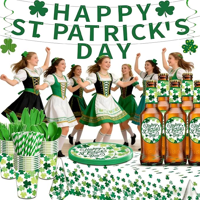 St Patricks Day Plates and Napkins St Patricks Day Decorations Party