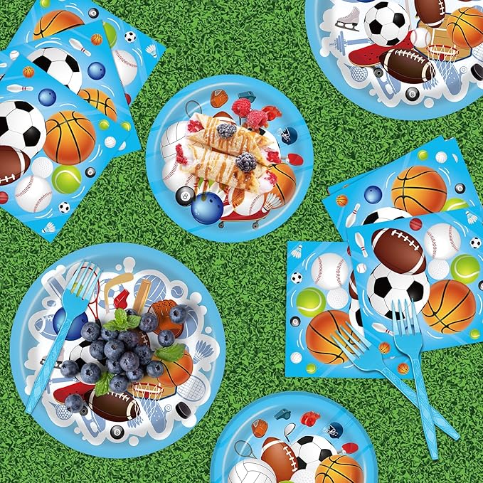 96 Pcs Sports Themed Birthday Party Supplies Sports Party