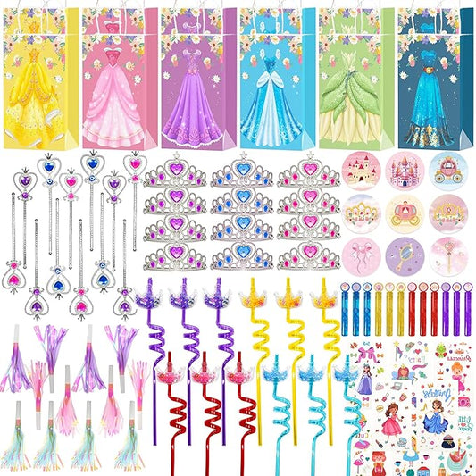 84pcs Princess Party Favors, Sweet Birthday Party Supplies Including