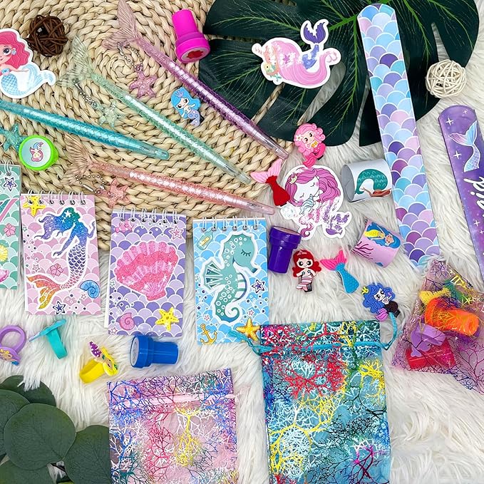 Bluegogo 132 Pcs Mermaid Party Favors Mermaid Birthday Party