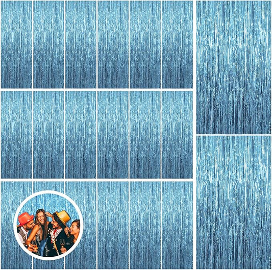 20 Pack Blue Backdrop Curtain Tinsel Streamers Ocean Themed Decor