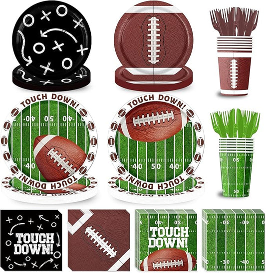 Football Party Decorations Tableware 168pcs Football Plates