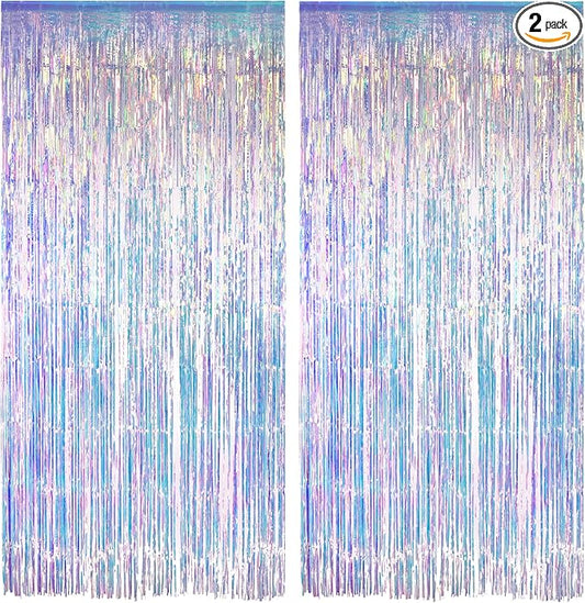 Iridescent Party Streamers Backdrop - GREATRIL Neon Transparent
