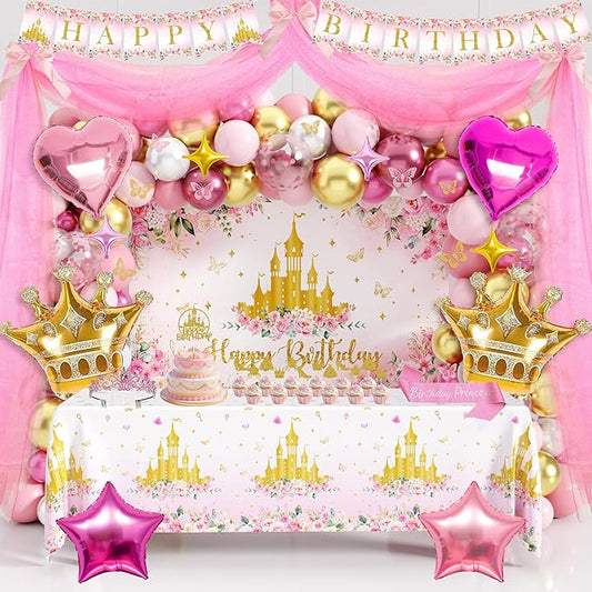 Princess Birthday Party Decorations Pastel Floral Castle Party