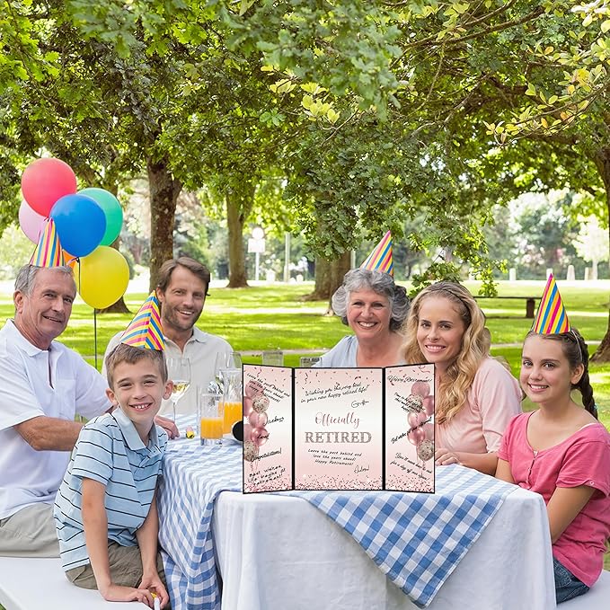 Rose Gold Retirement Party Decorations for Women Officially Retired