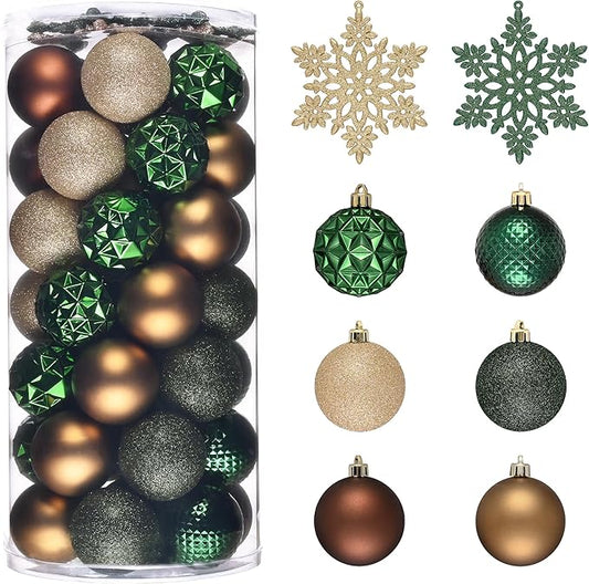 Madelyn Christmas Tree Decorations Ornament Set, 50ct 2 Inches