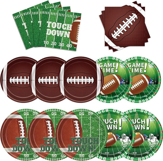 Football Party Supplies Plates and Napkins Tableware Set Football