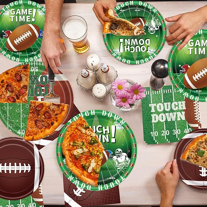 Football Party Supplies Plates and Napkins Tableware Set Football