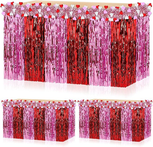 Valentines Party Decorations 4 Pcs Valentine's Day Red Pink Table
