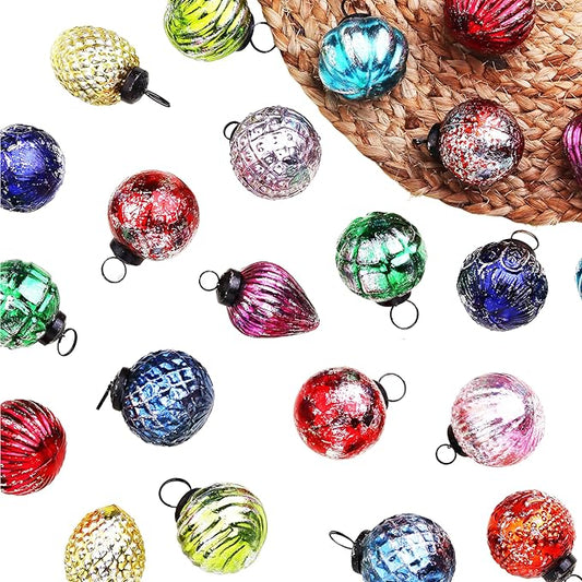 IndianShelf 24 Pieces Large Retro Vintage Christmas Ornaments Unique