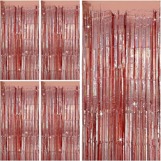 Tinsel Curtain Party Backdrop Rose Gold Birthday & Wedding