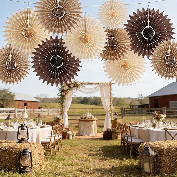 PAPER JAZZ 11 Pcs Brown Party Decorations Neutral Party Decorations