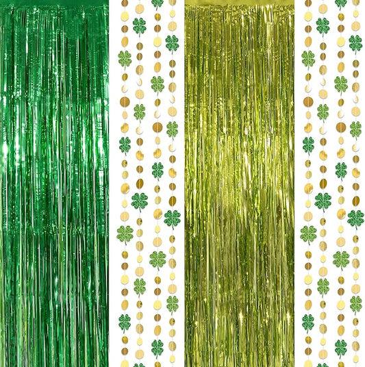 St Patrick Backdrop St Patricks Day Garland Clover Garland Green