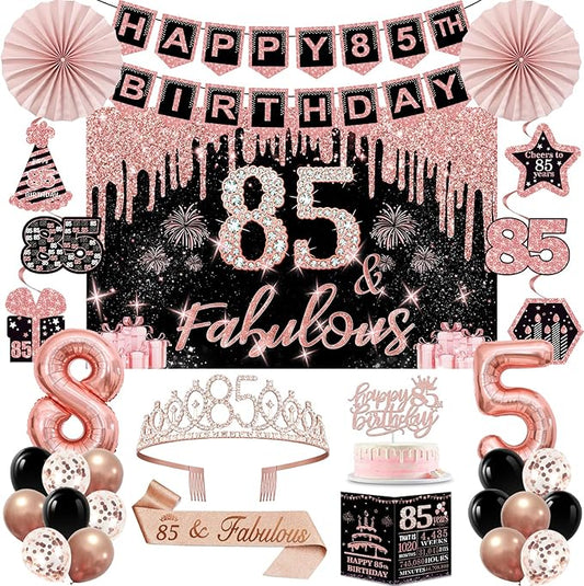 85th Birthday Decorations for Women 32PCS 85th Birthday Party