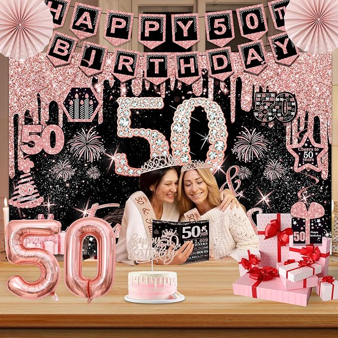 50th Birthday Decorations for Women 32pcs 50th Birthday Party