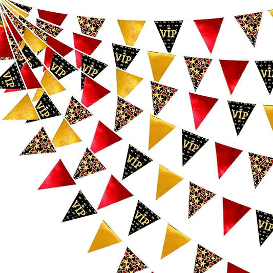 32Ft Hollywood Theme Party Decorations Red Black Gold VIP Star