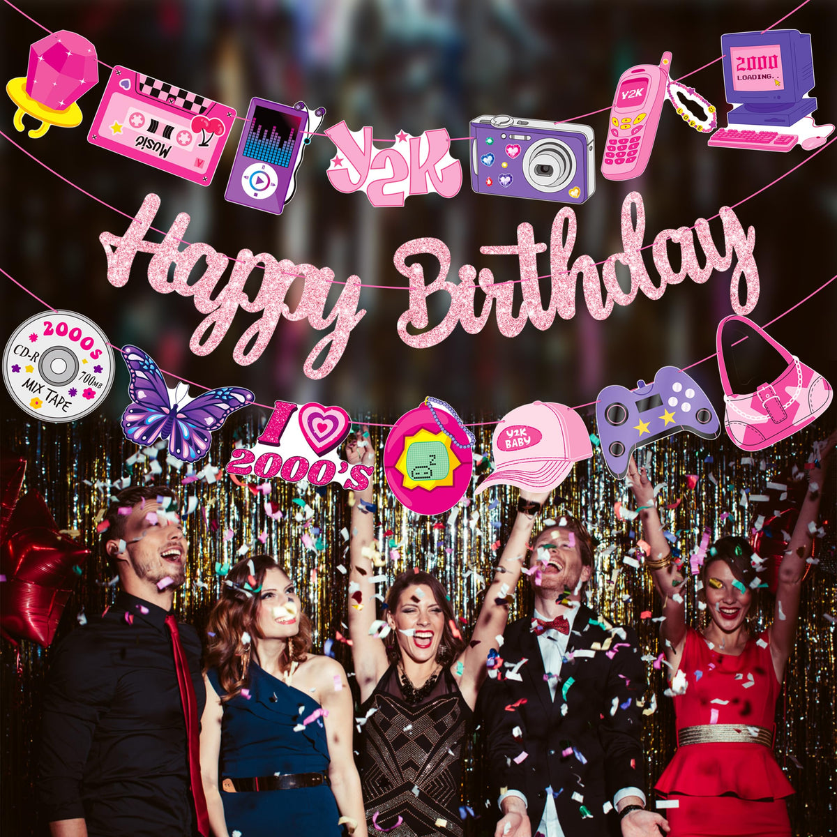 Y2k 2000s Birthday Party Banners Hot Girls Pink Birthday Party