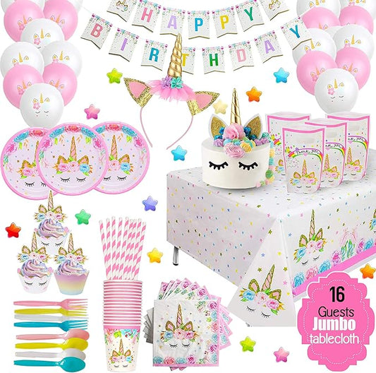 EcoZen Purple Unicorn Birthday Party Decorations Magical Horse