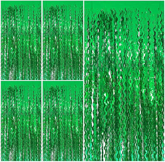 Tinsel Foil Fringe Curtains Wavy Backdrop for Parties Sparkle #5