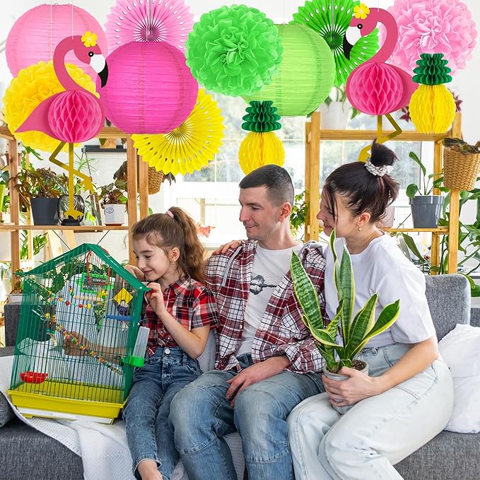 13PCS Hawaiian Party Decorations Luau Party Decorations Flamingo