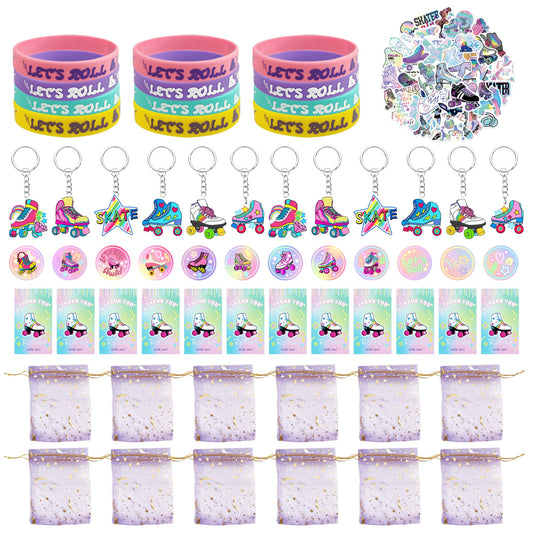 Tazimi 110 PCS Roller Skate Party Favors Skating Party Supplies with