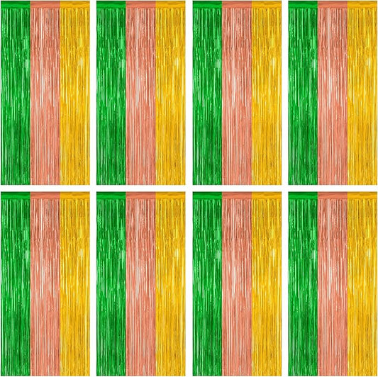 8 Pack Hawaiian Party Decorations, 3.28 FT x 7.05 FT Luau Party