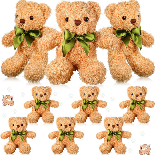 Zhanmai 9 Pieces Cute Bear Stuffed Animals 10 Inch Soft Plush Stuffed