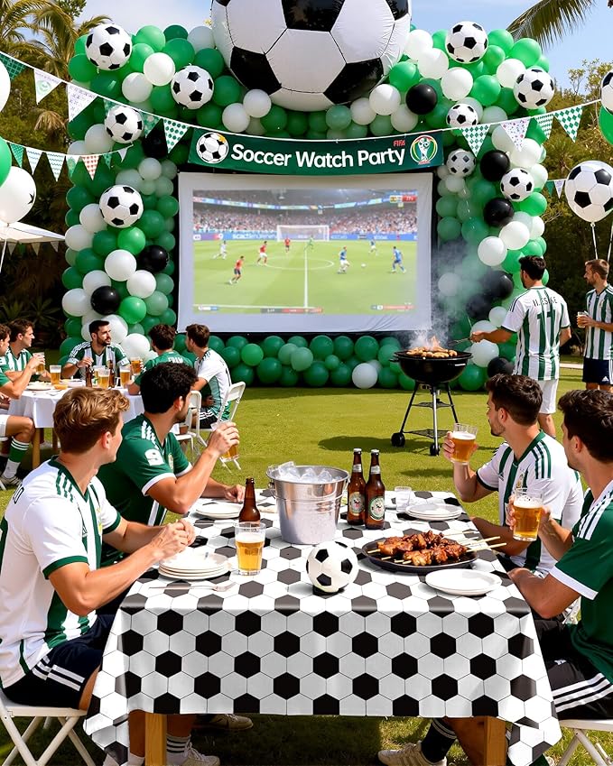 Pureegg Soccer Party Decorations 2026 Plastic Tablecloth Disposable