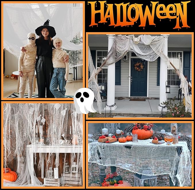 500 x 59 Inch Halloween Spooky Cloth White Large Size Halloween