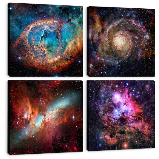 Space Decor for Boys Room Galaxy Canvas Pictures Nebula Wall Art Kids
