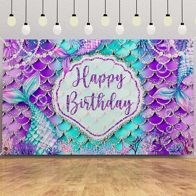 Mermaid Birthday Decorations 242 PCS Girs Party Supplies &