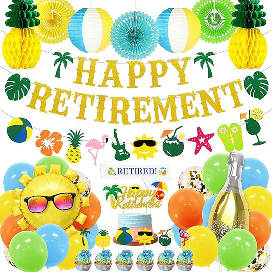 Tropical Hawaiian Luau Retirement Party Decorations Summer Beach