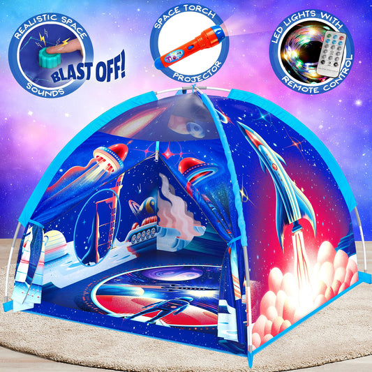 W&O Space Super Dome with Blast Off Button, Space Projector and LED