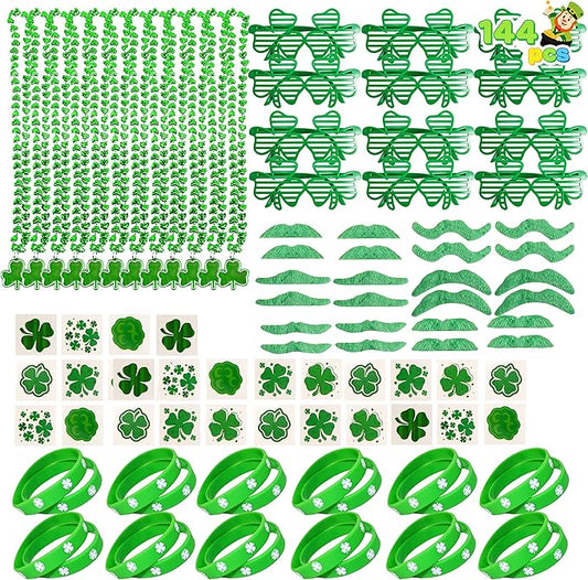144 PCS St Patrick's Day Party Favor Accessories with 12 Green