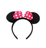 winvin Set of 24 Mouse Costume Deluxe Fabric Ears Headband White Polka
